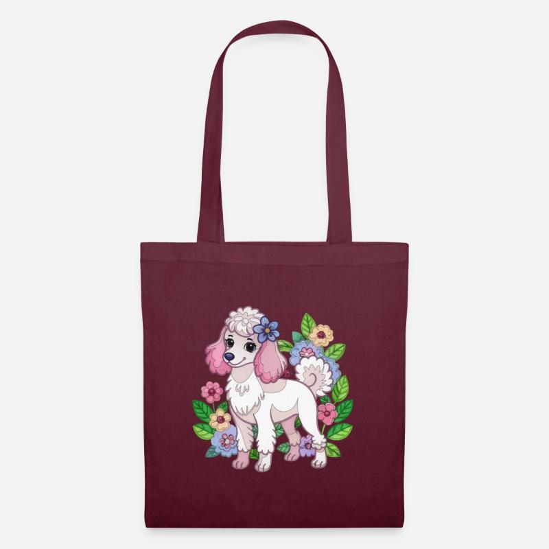 Caniche - Sac en tissu - bordeaux