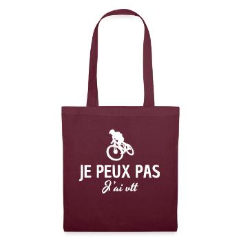 je peux pas j'ai vtt - Sac en tissu - bordeaux - Devant