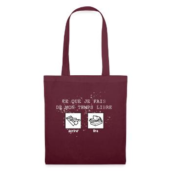 Ce que je fais de mon temps libre.. - Sac en tissu - bordeaux - Devant