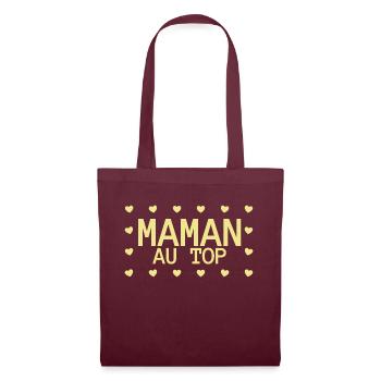 Maman au top - Sac en tissu - bordeaux - Devant