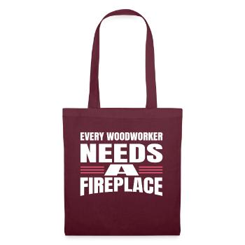 wood funny birthday present idea carpenter tshirts - Tote Bag - burgundy - Front