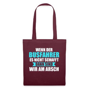 Busfahrer Job Bus Geschenk - Stoffbeutel - Burgunderrot - Vorne
