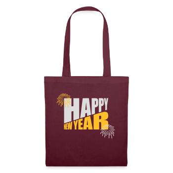 Citation Bonne année - Sac en tissu - bordeaux - Devant