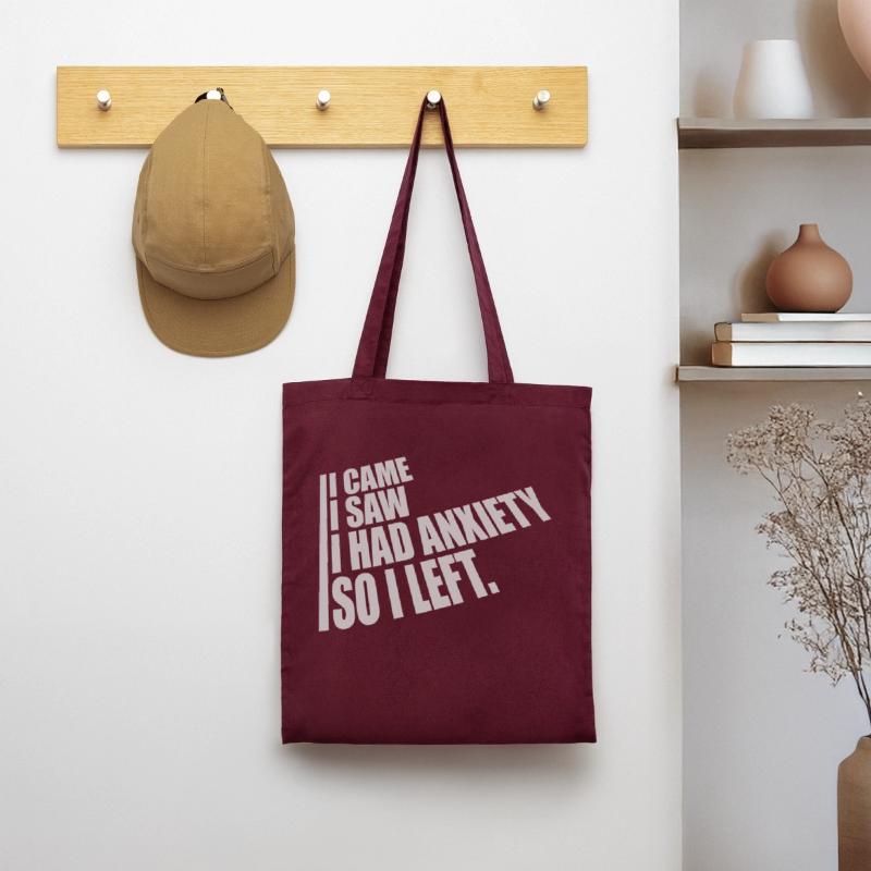 J’avais de l’anxiété en disant Sac en tissu