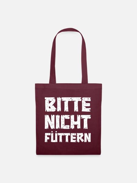 Bitte nicht füttern - Stoffbeutel - Burgunderrot