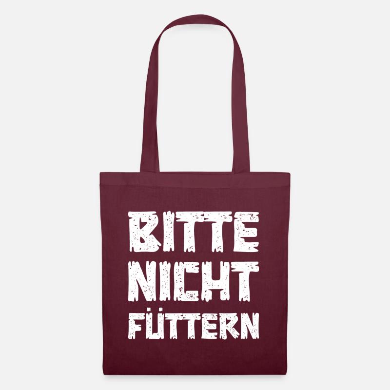 Bitte nicht füttern - Stoffbeutel - Burgunderrot