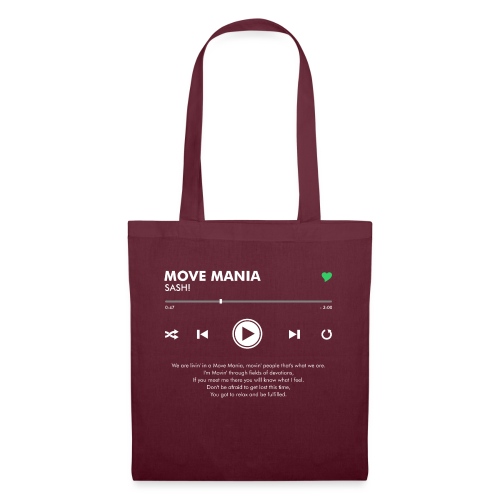 MOVE MANIA - Play Button & Lyrics - Tote Bag