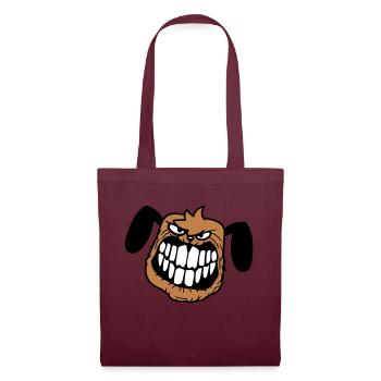 Dog Monster Nasty Teeth Grin Smile - Tote Bag - burgundy - Front