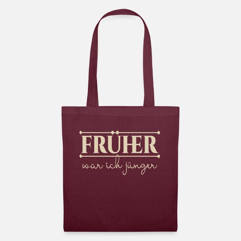 früher - Stoffbeutel - Burgunderrot