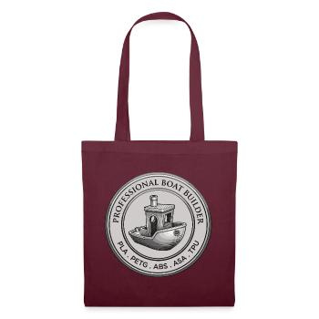 Constructeur professionnel de bateaux – Emblème d’impression 3D - Sac en tissu - bordeaux - Devant