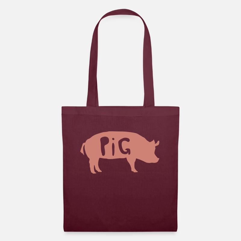 pig - Stoffbeutel - Burgunderrot