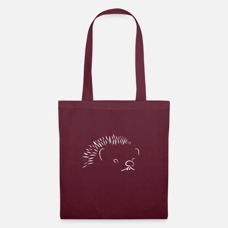 Minimalist hedgehog (silhouette) - Tote Bag - burgundy