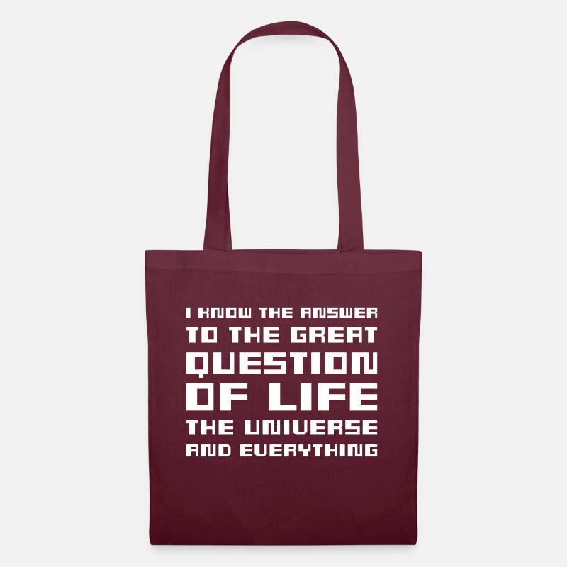 I know the answer - Hitchhiker's Guide - Tote Bag - burgundy