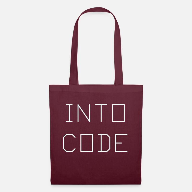 "Into Code" Programmer Coder C# Python - Stoffbeutel - Burgunderrot