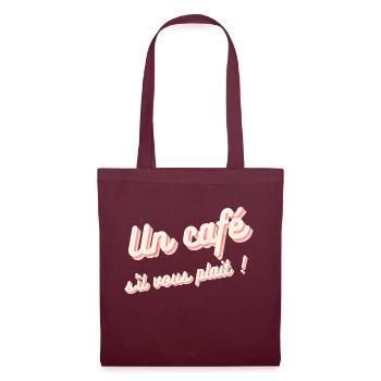 Un café s'il vous plait ! - Sac en tissu - bordeaux - Devant