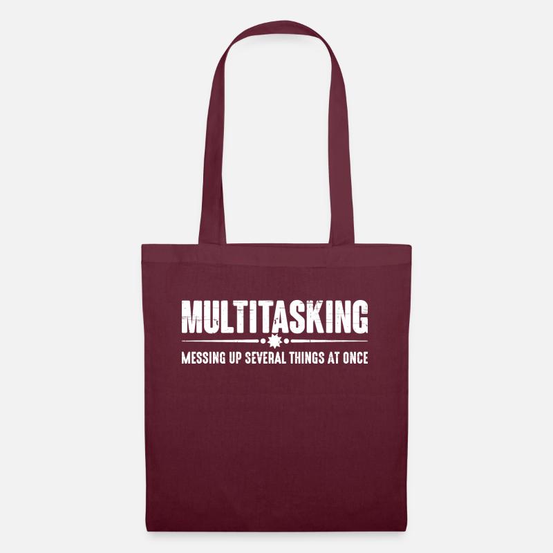 Multitasking, Messing Up Several Things At Once 4 - Stoffbeutel - Burgunderrot