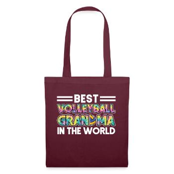 Volleyball-Oma Volleyball-Großmutter Geschenk - Stoffbeutel - Burgunderrot - Vorne