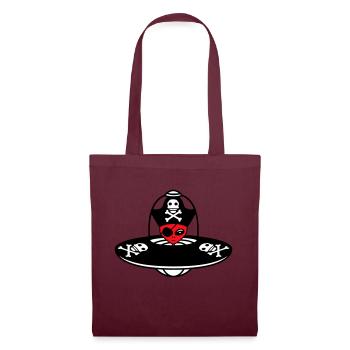 Alien Pirate Ufo Captain Cap Funny Alien - Tote Bag - burgundy - Front