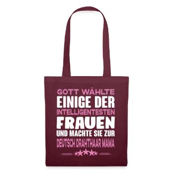 Deutsch Drahthaar - Deutsch Drahthaar Hund - Stoffbeutel - Burgunderrot - Vorne