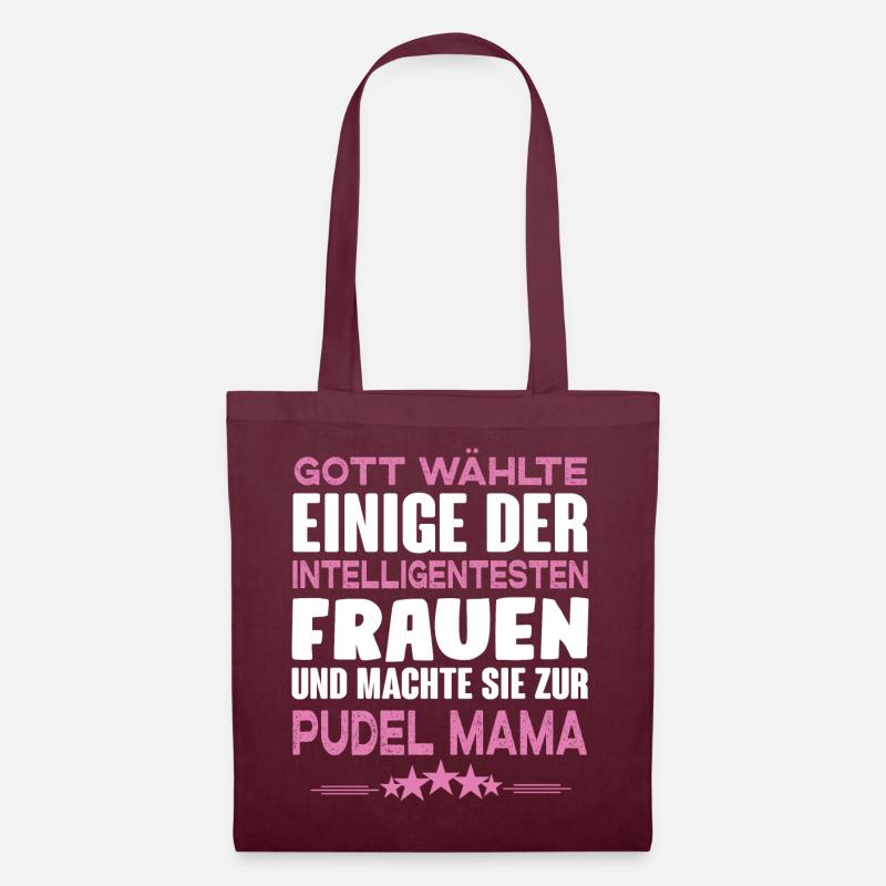 Pudel - Stoffbeutel - Burgunderrot