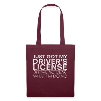 Just Got My Driver's License 3 - Stoffbeutel - Burgunderrot - Vorne