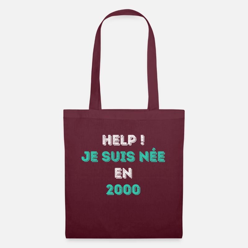 Born in 2000 - Special Edition - Simple Design - Tote Bag - burgundy