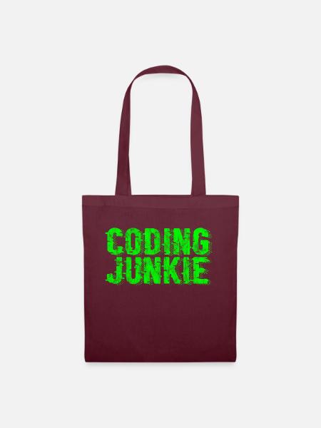 Coding Junkie 3 - Stoffbeutel - Burgunderrot