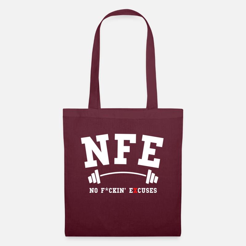 NFE (No F*ckin´ Excuses) - Make your Workout - Stoffbeutel - Burgunderrot
