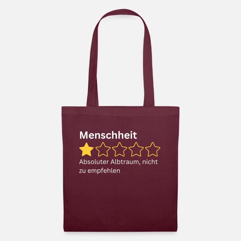 Menschheit Bewertung - Stoffbeutel - Burgunderrot
