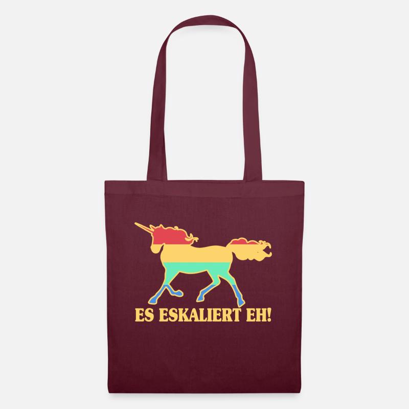 Es eskaliert eh Einhorn lustiger Spruch - Stoffbeutel - Burgunderrot