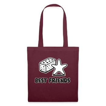 Sponge and Starfish - Best Friends Design - Tote Bag - burgundy - Front