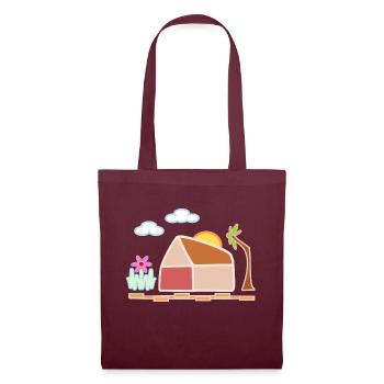 Maison heureuse - Sac en tissu - bordeaux - Devant