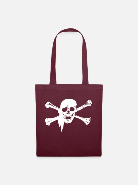 Piratenflagge - Stoffbeutel - Burgunderrot