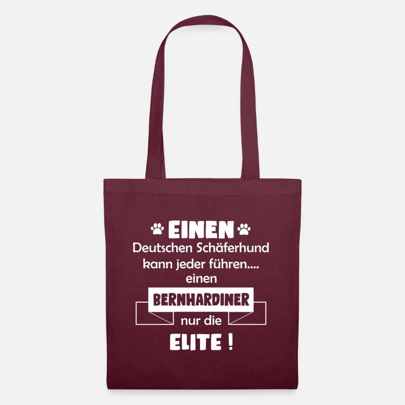 Bernhardiner - Bernhardiner Hund TShirt - Stoffbeutel - Burgunderrot