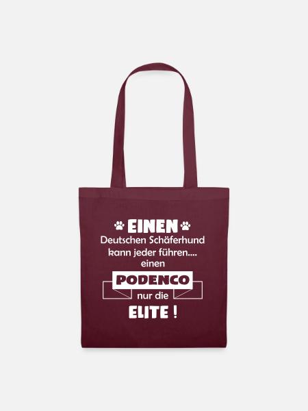 Podenco Hund - Podenco - Stoffbeutel - Burgunderrot