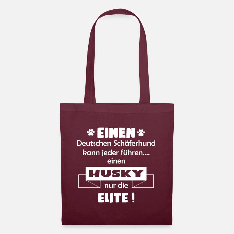 Husky Hund - Husky - Stoffbeutel - Burgunderrot