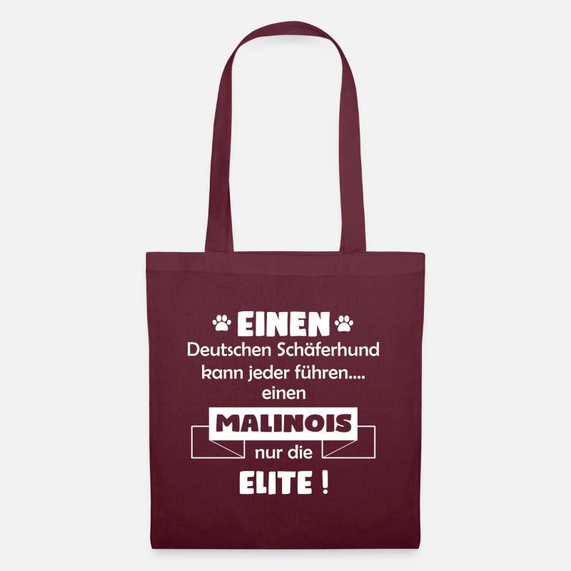 Malinois Hund - Malinois - Stoffbeutel - Burgunderrot