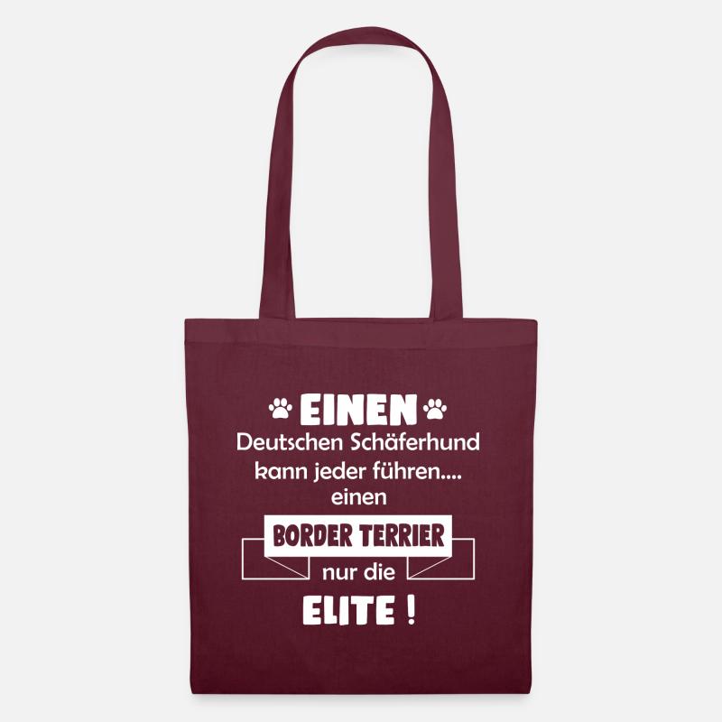 Border Terrier - Stoffbeutel - Burgunderrot
