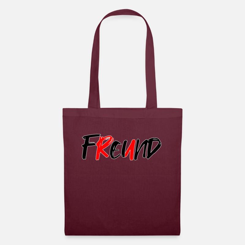 Freund/Feind - Stoffbeutel - Burgunderrot