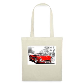 Voiture de sport rétro rouge - Sac en tissu - nature - Devant