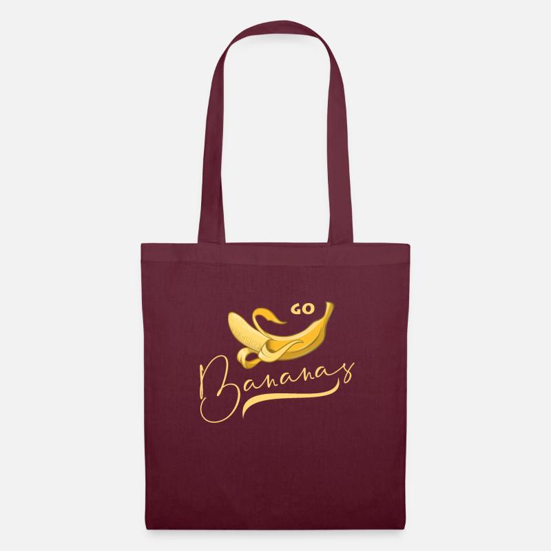 Lustiger Spruch - Go Bananas - Stoffbeutel - Burgunderrot