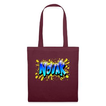 Graffiti NOVAK splash jaune prenom imprimable - Sac en tissu - bordeaux - Devant