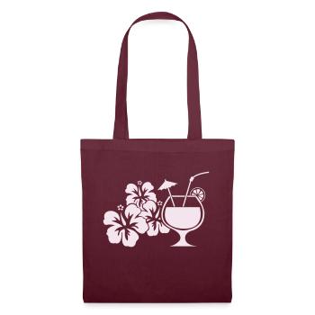 Hawaii Hibiscus Cocktail Drink - Tote Bag - burgundy - Front