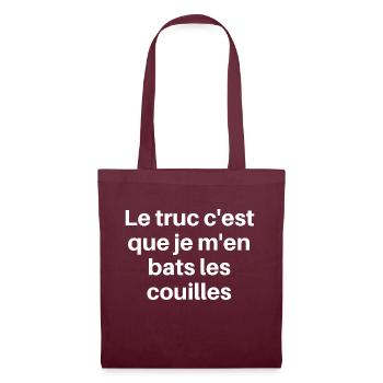 The thing is that I don't give a damn - Tote Bag - burgundy - Front