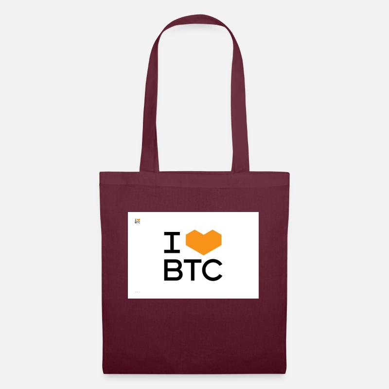 iloveBTC - Stoffbeutel - Burgunderrot