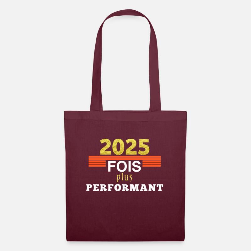 2025 mal effizienter - Stoffbeutel - Burgunderrot