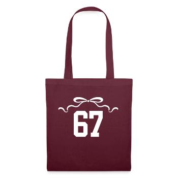 Number 67 Knot - 67th Anniversary - Tote Bag - burgundy - Front