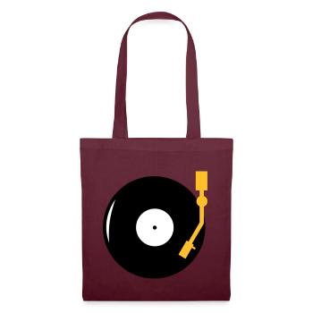 LP - DJ - Turntable - Tote Bag - burgundy - Front