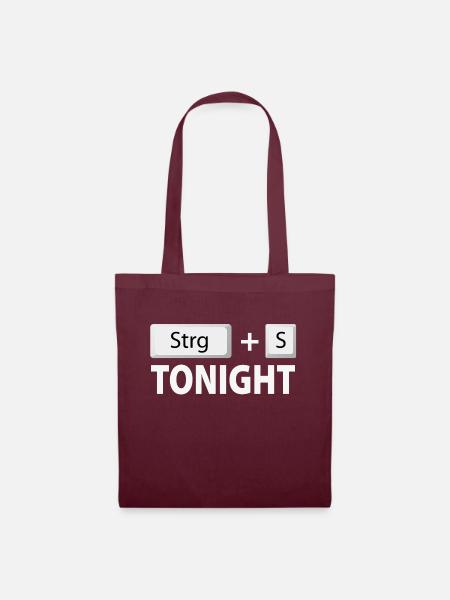 Save (Ctrl + S) tonight - Tote Bag - burgundy