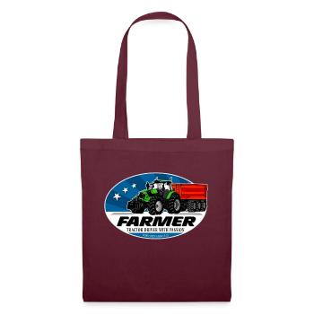 Tracteur - Tracteur - Agriculteur - Agriculteur - Sac en tissu - bordeaux - Devant